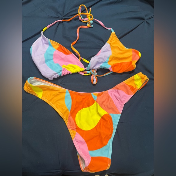 2 pc bikini bottom swim suit with cover up - Picture 2 of 3